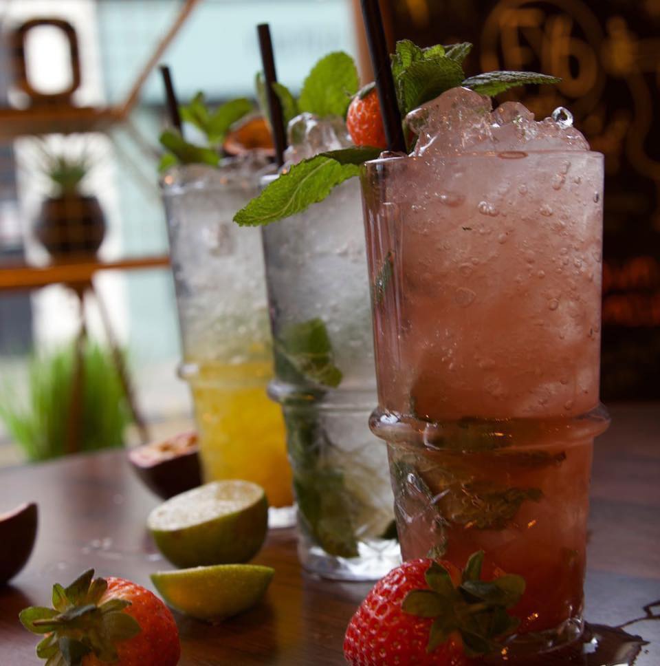 Iced mint and strawberry cocktails at FY6